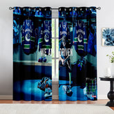 Vancouver Canucks Hockey League Blackout Curtains Drapes For Window Treatment Set